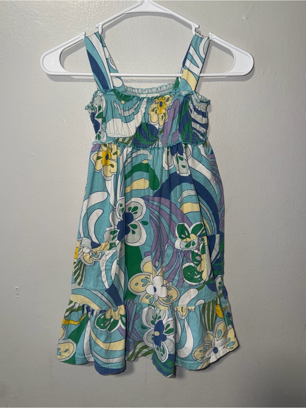 GAP Girls Floral Sundress in Teal, Green & Purple